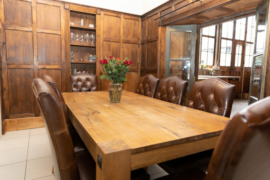 Seating and dining area in one of the limepark cottages